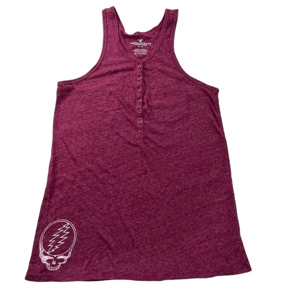 GRATEFUL Dead Woman’s Maroon Racerback Tank Top From American Eagle Size XL - Picture 1 of 9